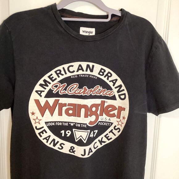 Wrangler Men's Women's Black T-Shirt With Circle Design Short Sleeves Crew Neck - Picture 2 of 6